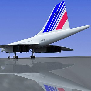 3d model concorde plane