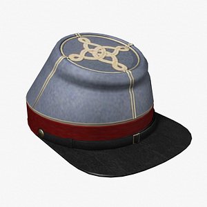 3d model confederate officer kepi
