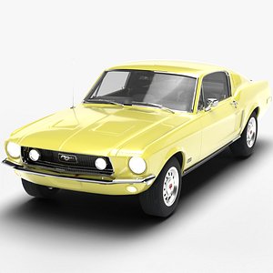 3D 1968 Ford Mustang GT390 Fastback Muscle Car 3D Model model