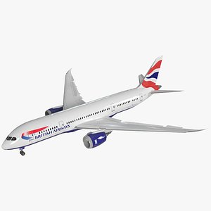 British Airways Boeing 787-8 Dreamliner Rigged for Maya 3D model