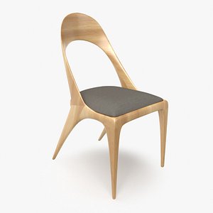 3D wood chair model