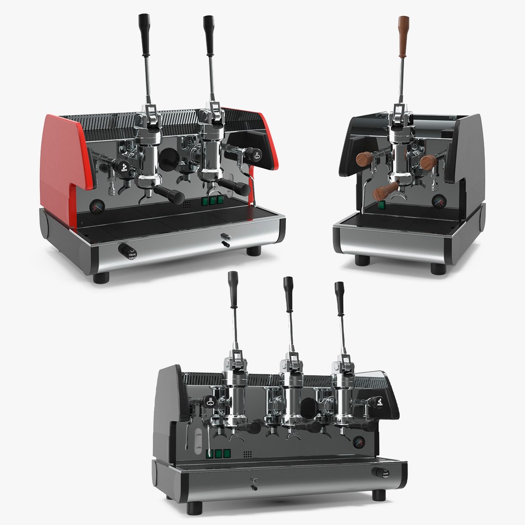 Commercial Espresso Machines Set 3D model preview