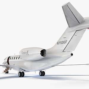 Private Jet Cessna Citation X with Luxury Interior Rigged for Maya
