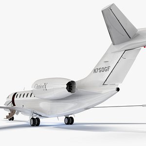 Private Jet Cessna Citation X with Luxury Interior Rigged for Maya