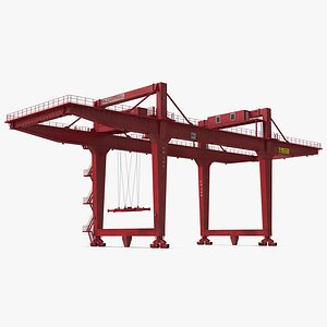 rail mounted gantry container crane 3d model