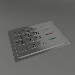 3d metal pin keyboard model