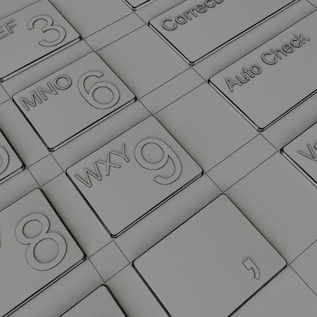 3d Metal Pin Keyboard Model