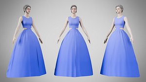 Dress 32 Very Light Blue 3D model
