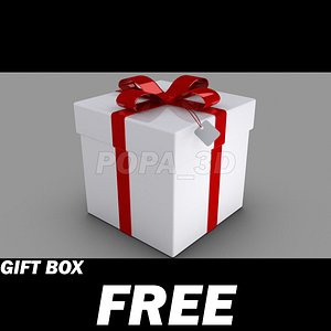 Gift Box with Red rubbons