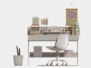 3D Desk and chair set