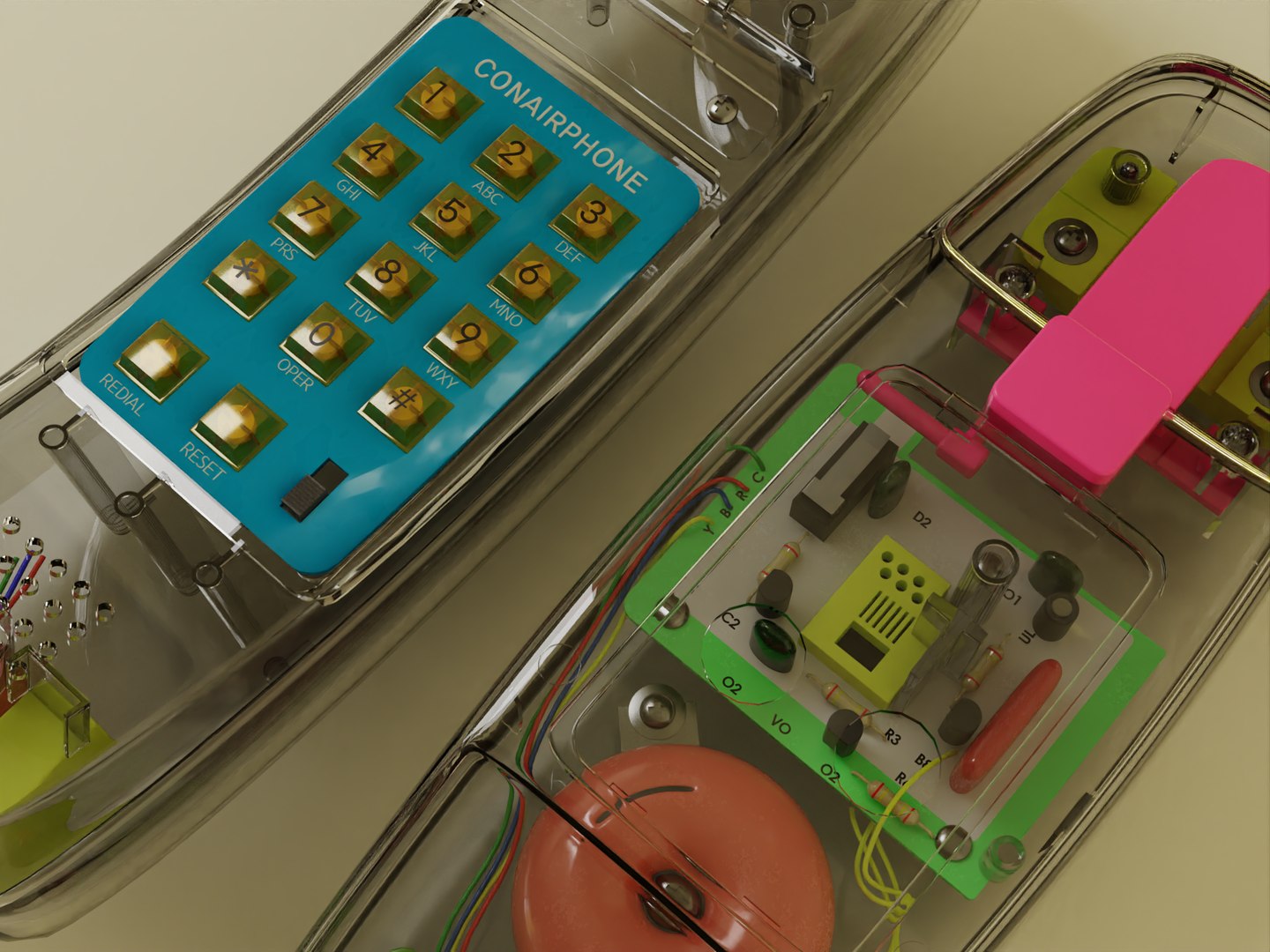 Retro Transparent Telephone 3D Model - TurboSquid 2330801