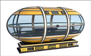 3D sci-fi cabine capsule model