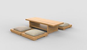 Japanese low table 3D model 3D model