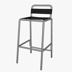 3D stool aluminium model