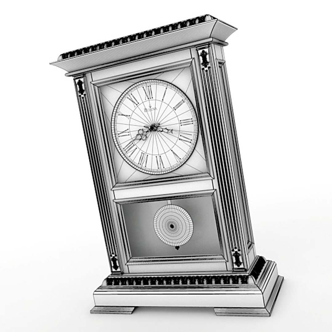 analog mantel clock obj