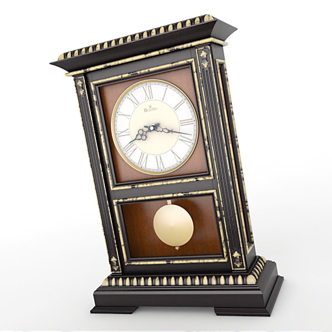 analog mantel clock obj