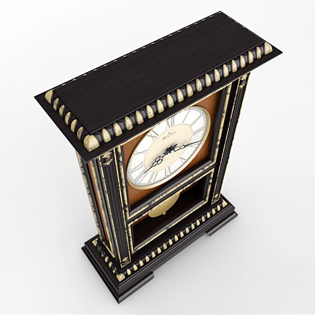 analog mantel clock obj
