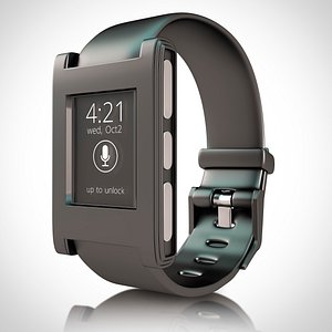 Smart watch pebble 3d black