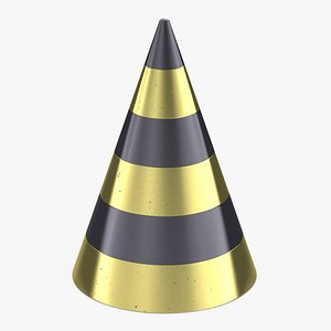 Black and Gold Party Cone Hats 02
