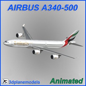 3d airbus a340-500 model