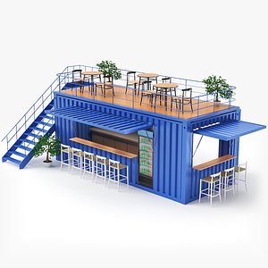Mockup Container Shop - Cafe Or Restaurant - etc 3D model