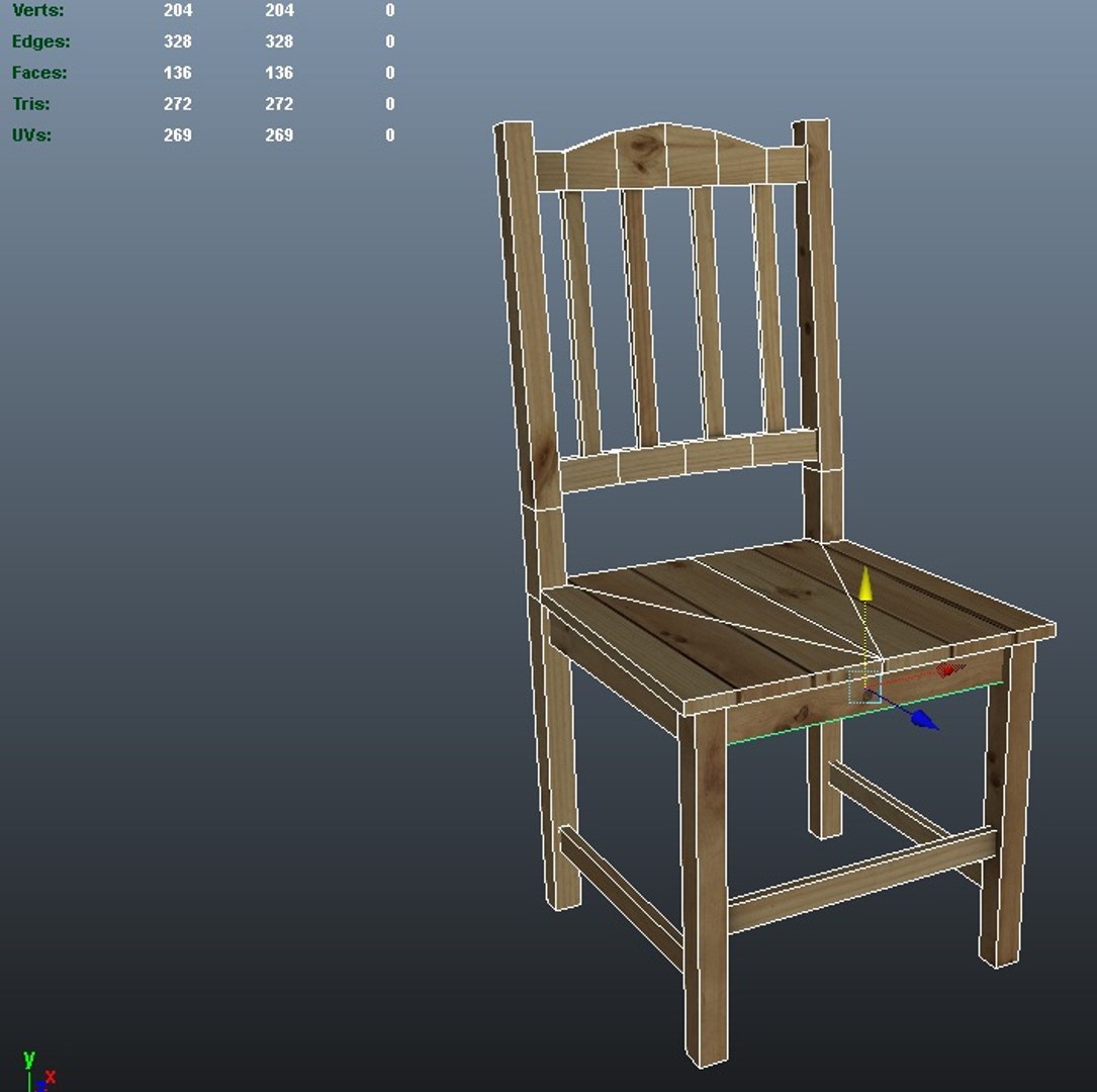 3d Model Stool Wood