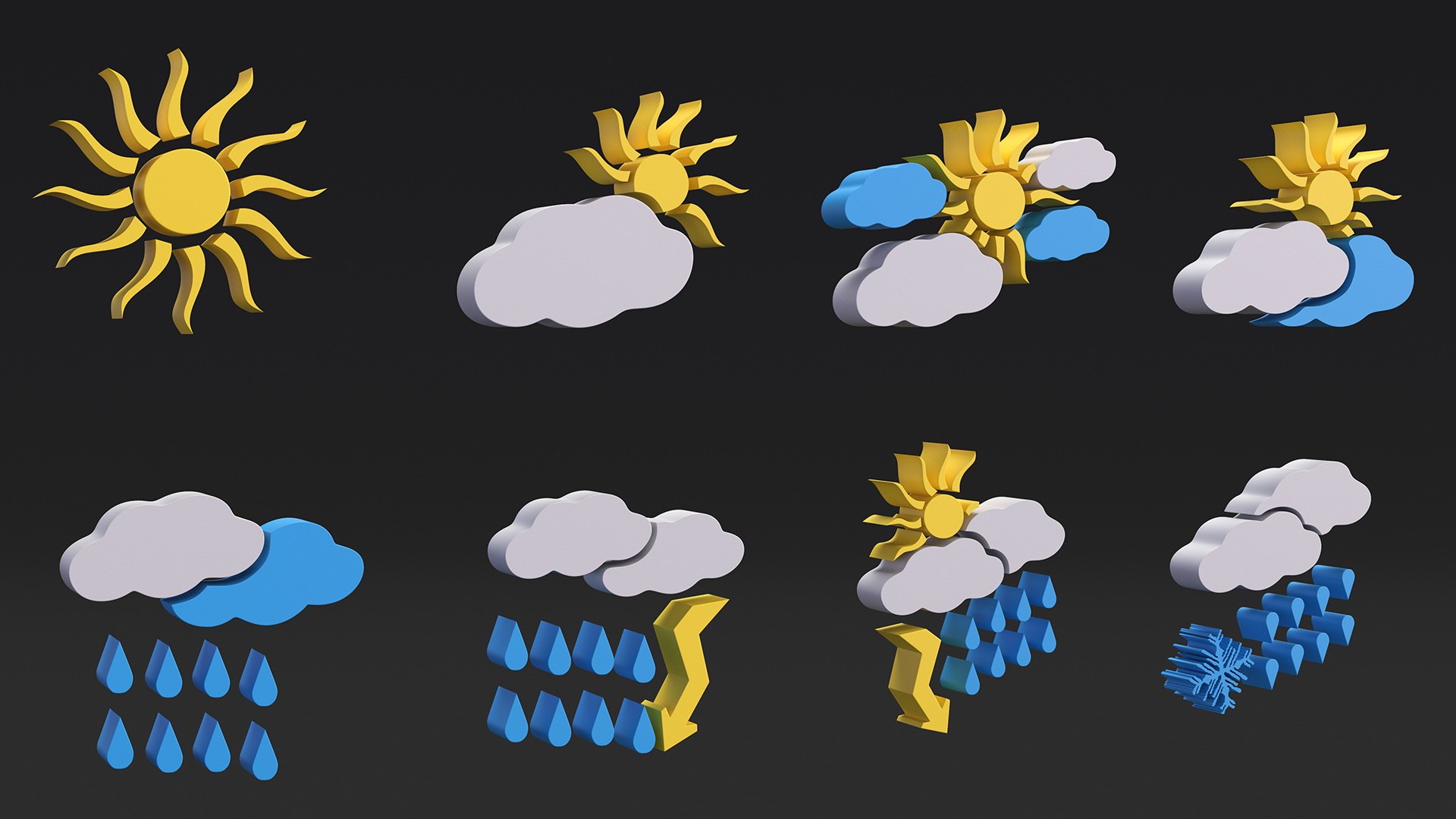 3D Model Meteorology Symbols Set - TurboSquid 2083869