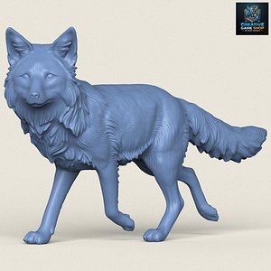 Wild Fox Walking Print Ready 3D Model 3D