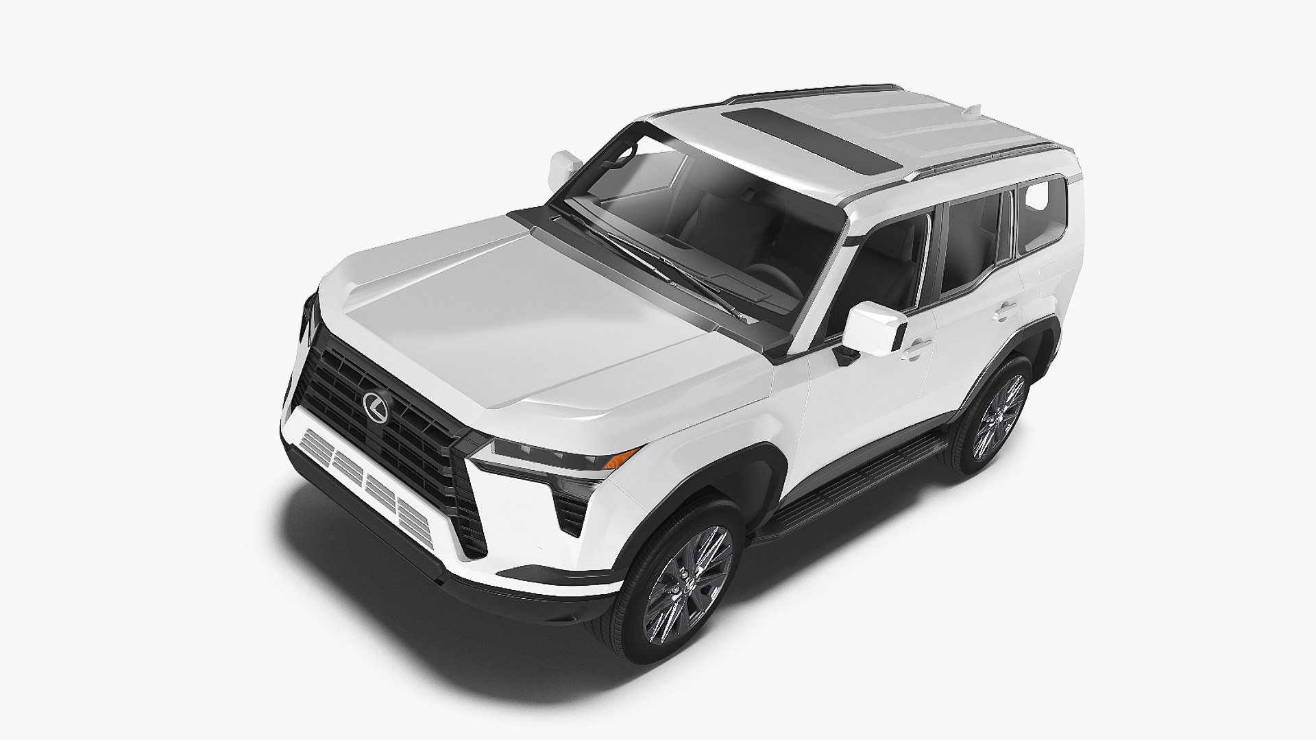 Lexus GX 550 SUV Eminent White Pearl 3D model for vehicle visualization, games, animation, transport scenes, and automotive rendering