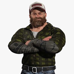 Realistic Man Bearded Lumberjack