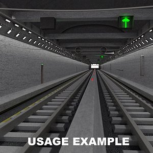 3d train tunnel model