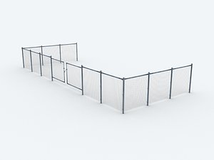 3ds max chain-link fence set polys