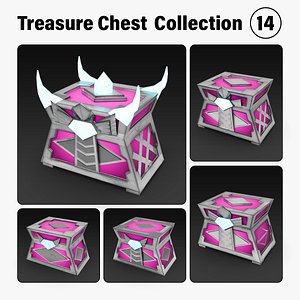 3D Low Poly Treasure Chest Collection - Set 14 model