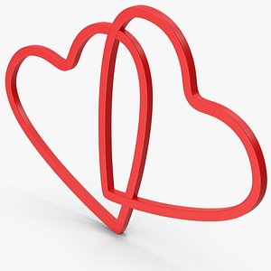 3D Red Heart Shapes model