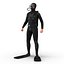 diver rigged 3d model