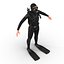 diver rigged 3d model