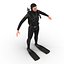 diver rigged 3d model