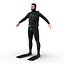 diver rigged 3d model