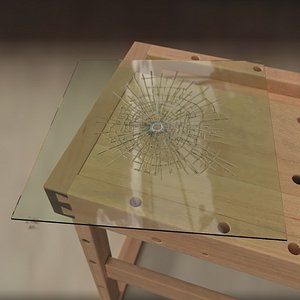 Transparent Security Glass Bullet Mark