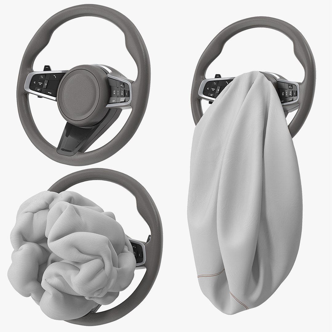 Steering Wheel with Airbag Animated for Maya 3D model preview