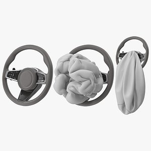 3D steering wheel airbag animation