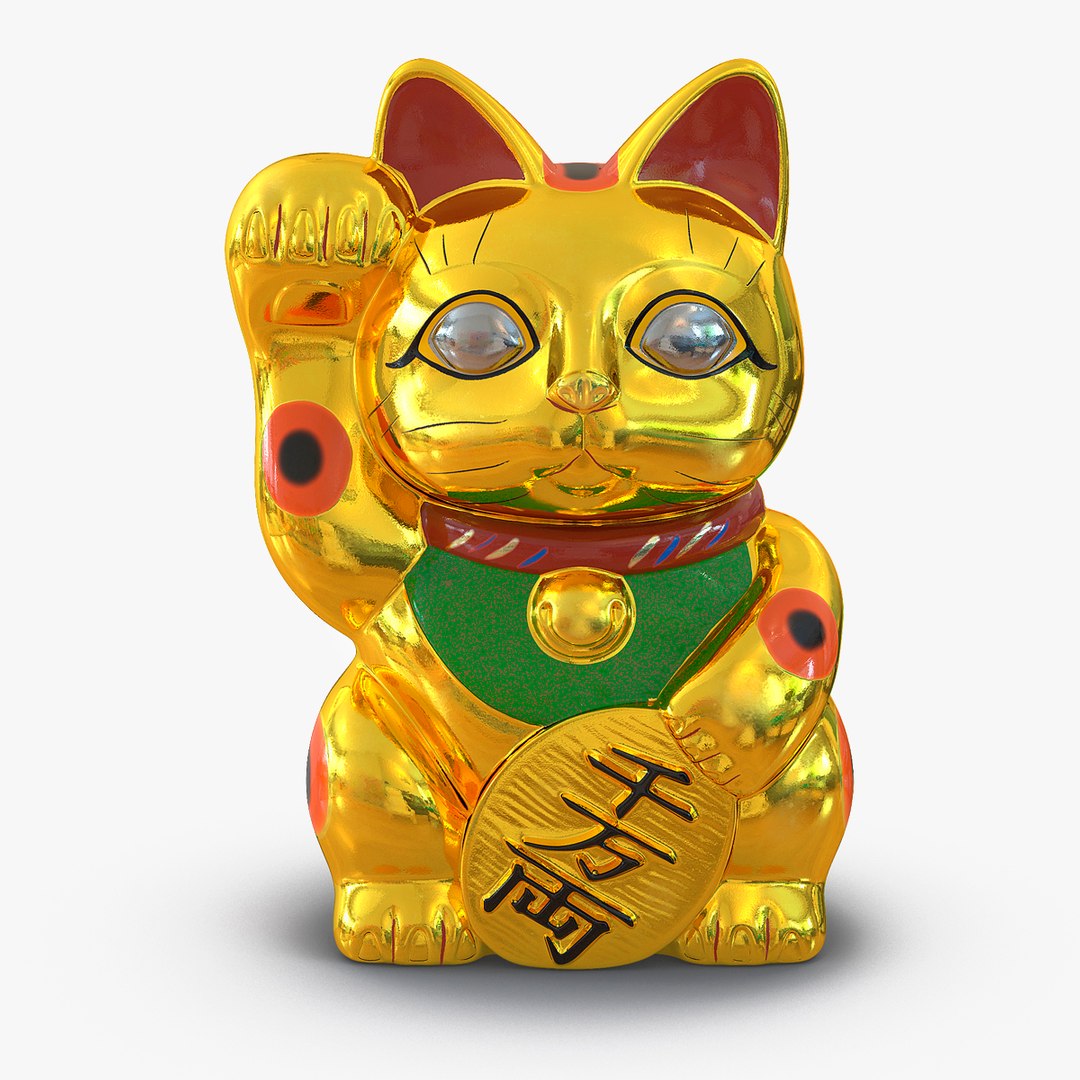 Maneki Neko 3 Golden 3D model preview