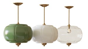 3D Vintage Glass Semi Flush Mount Eloise Pendant Light