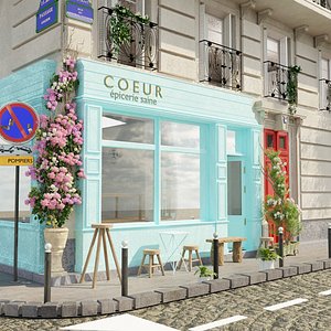 3D paris coeur  healthy epicerie cafe