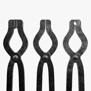 Medieval Blacksmith Tongs Lowpoly 3D model