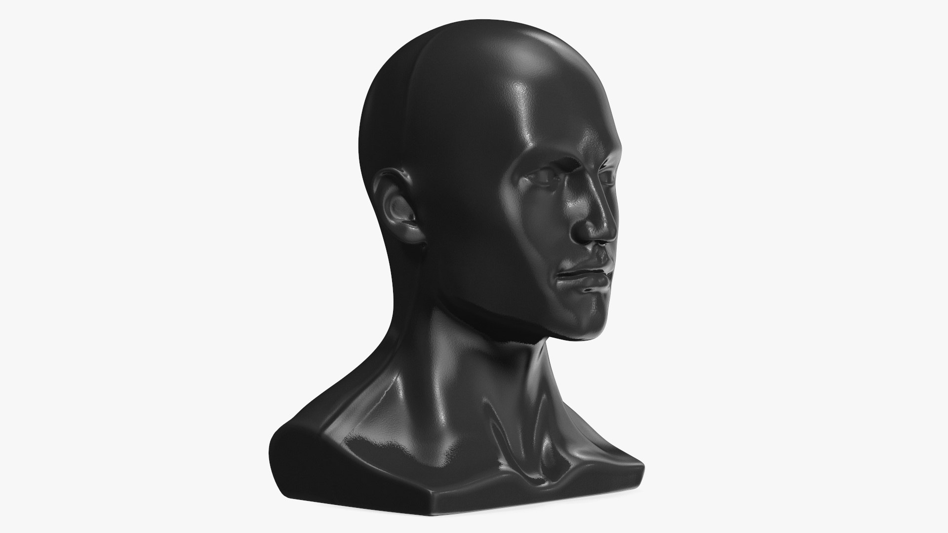 Black Male Mannequin Head 3D model preview
