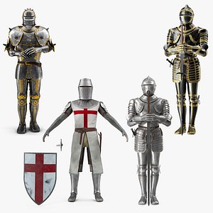 3D Medieval Knight Plates Armor Collection 3 model