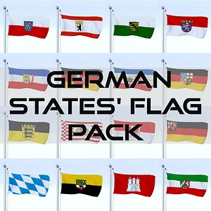 pack flags german 3D model