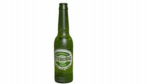 3D tuborg beer bottle model