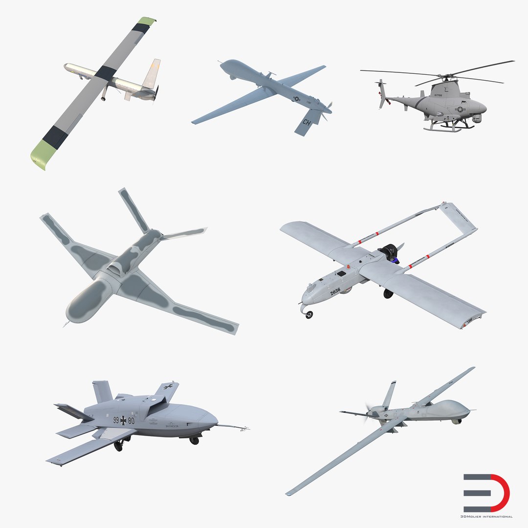 UAV 3D Models Rigged 2 Collection 3D model preview